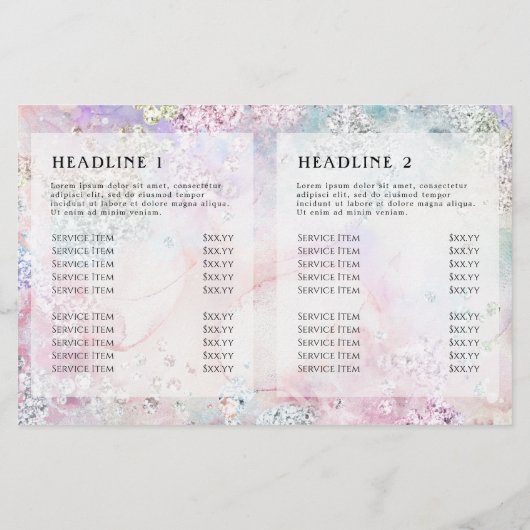 Imitate wasserfarbiger Glitzer zweifache Broschüre (Rückseite)