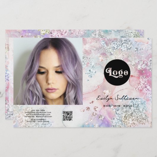 Imitate wasserfarbiger Glitzer zweifache Broschüre (Vorne/Hinten)