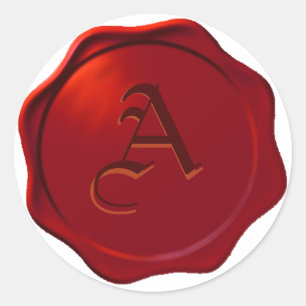 Imitate Wax Siegel 2 mit Ihrer Wahl der ersten! Runder Aufkleber