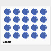 Imitate Wax Siegel - Blue Script - Liebe Runder Aufkleber (Blatt)