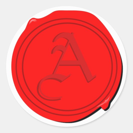 Imitate Wax Siegel mit Ihrer Wahl der ersten! Runder Aufkleber (Vorderseite)