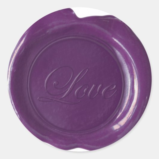 Imitate Wax Siegel - Pflaumenschrift - Liebe Runder Aufkleber (Vorderseite)