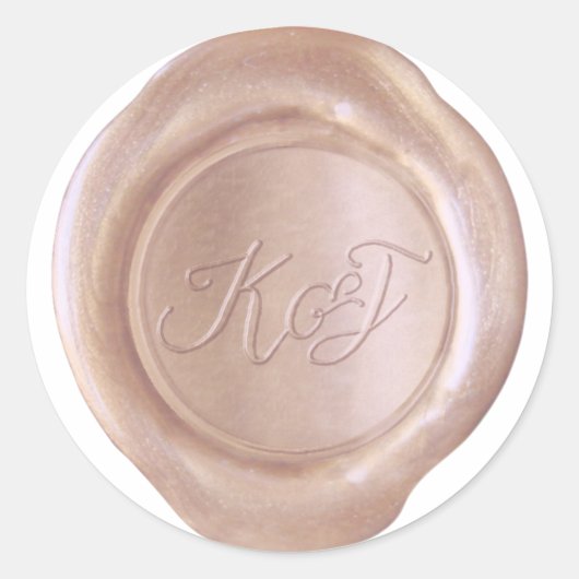 Imitate Wax Siegel - RoseGold - K&J_Custom Runder Aufkleber (Vorderseite)