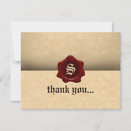 Imitate Wax Siegel und Pergament Vintag Goth Dankeskarte (Vorderseite)