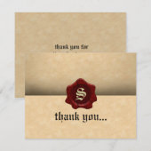 Imitate Wax Siegel und Pergament Vintag Goth Dankeskarte (Vorne/Hinten)