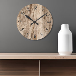 Imitate weichen altes Holz Runde Wanduhr