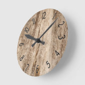 Imitate weichen altes Holz Runde Wanduhr (Winkel)