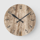 Imitate weichen altes Holz Runde Wanduhr (Vorderseite)