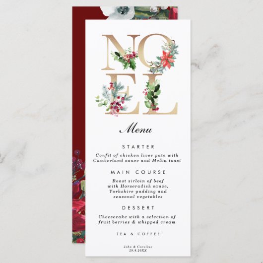 Imitate Weihnachten Weihnachten Hochzeitsmenu Menükarte (Vorne/Hinten)