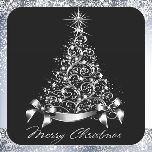 Imitate Weihnachtsbaum Quadratischer Aufkleber