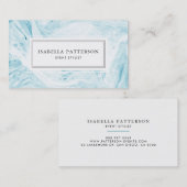 Imitate Weiß und Blau Marmor Moderne Visitenkarte (Vorne/Hinten)