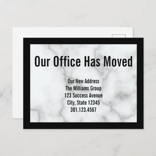 Imitate Weiße Marmorbüros Ankündigung (Vorne/Hinten)