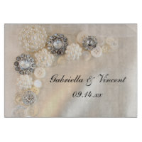 Imitate Weiße Perlen und Diamanten Button Hochzeit