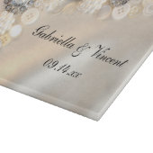 Imitate Weiße Perlen und Diamanten Button Hochzeit Schneidebrett (Ecke)