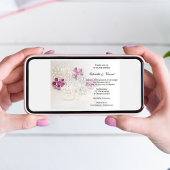 Imitate Weiße Perlen und rosa Diamanttasten Hochze Einladung