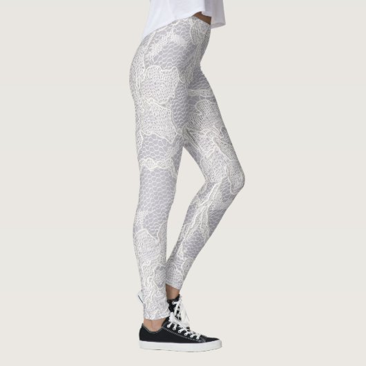 Imitate Weiße Spitzen Leggings (Rechts)