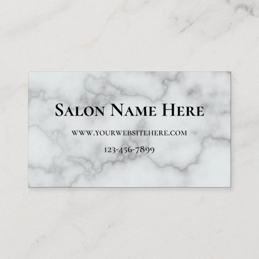 Imitate Weißer Marmor Beauty Salon Ermäßigung Visitenkarte (Rückseite)