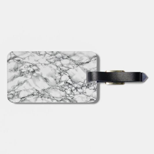 Imitate Weißer Marmor Gepäckstück Gepäckanhänger (Rückseite horizontal)