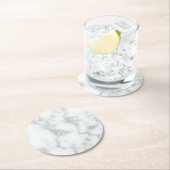 Imitate Weißer Marmor Runder Pappuntersetzer (Vor Ort)