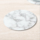 Imitate Weißer Marmor Runder Pappuntersetzer (Angewinkelt)