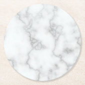 Imitate Weißer Marmor Runder Pappuntersetzer (Vorderseite)