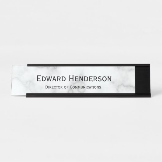 Imitate Weißer Marmor Schreibtischnamensplakette (Vorderseite )