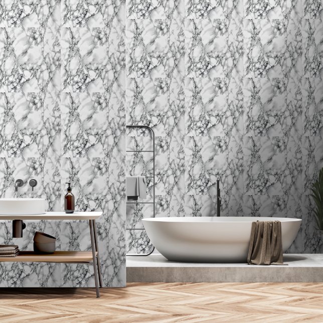 Imitate Weißer Marmorstein Tapete (Badezimmer)