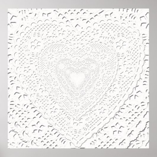 Imitate Weißer Spitzenstoff Hintergrund Poster (Vorne)