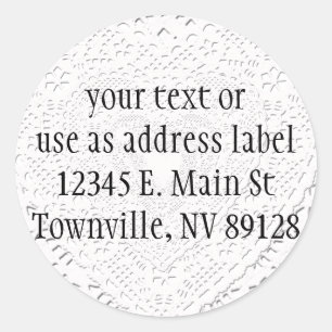 Imitate Weißer Spitzenstoff Hintergrund Runder Aufkleber