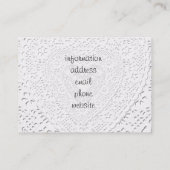 Imitate Weißer Spitzenstoff Hintergrund Visitenkarte (Rückseite)
