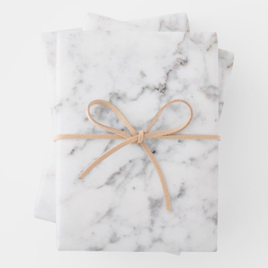 Imitate Weißes Marmor Textur Look-like Geschenkpapier Set (Beispiel)