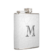 Imitate Weißleder Monogramm Stahlkolben Flachmann (Rechts)