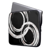 Imitate Weißmarmor künstlerische Kreise zen Yoga Laptopschutzhülle (Vorderseite Links)