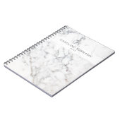 Imitate Weißmarmor Textur Look & Custom Text Notizblock (Linke Seite)