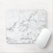 Imitate Weißmarmor Textur Look & Individuelle Name Mousepad (Mit Mouse)
