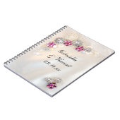 Imitate Weißpearl und rosa Diamanttasten Hochzeite Notizblock (Linke Seite)