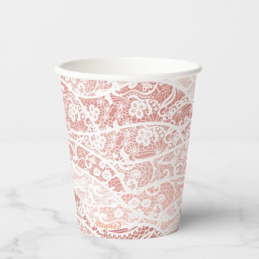 Imitate Weißspitzen-Spinnpapier-Cups Pappbecher (Vorderseite)