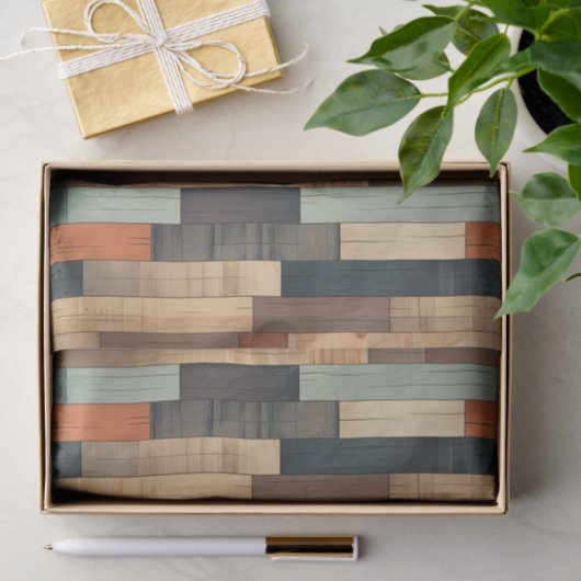 Imitate Western aus gefliestem Holz Seidenpapier (Geschenk)