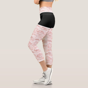 Imitate White Lace Fishnet Capri Leggings - Spaß