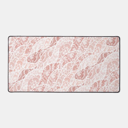 Imitate White Lace Fishnet Modernes Design Schreibtischunterlage (Vorderseite)