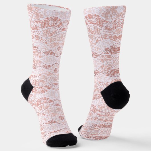 Imitate White Lace Fishnet Socken (Gewinkelt)
