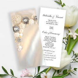 Imitate White Pearl Diamond Buttons Hochzeitsprogr Programm