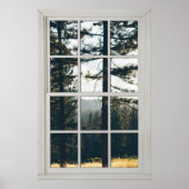 Imitate Window Illusion - Realistische Waldansicht Poster (Vorne)