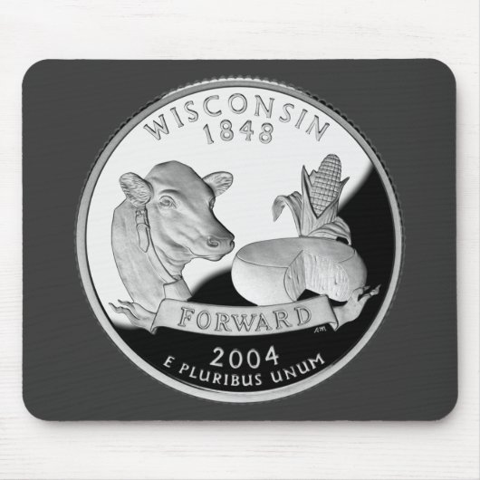 Imitate Wisconsin Staat Quarter Kuh Käse Mais Farm Mousepad (Vorne)