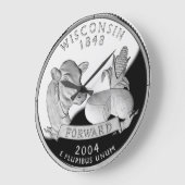 Imitate Wisconsin Staat Quarter Kuh Käse Maisfarm Große Wanduhr (Winkel)