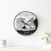Imitate Wisconsin Staat Quarter Kuh Käse Maisfarm Große Wanduhr (Zuhause)
