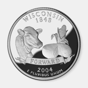 Imitate Wisconsin Staat Quarter Kuh Käse Maisfarm Magnet