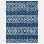 Imitate Wolle Knittern Muster Blau und Weiß Fleecedecke (Vorderseite)