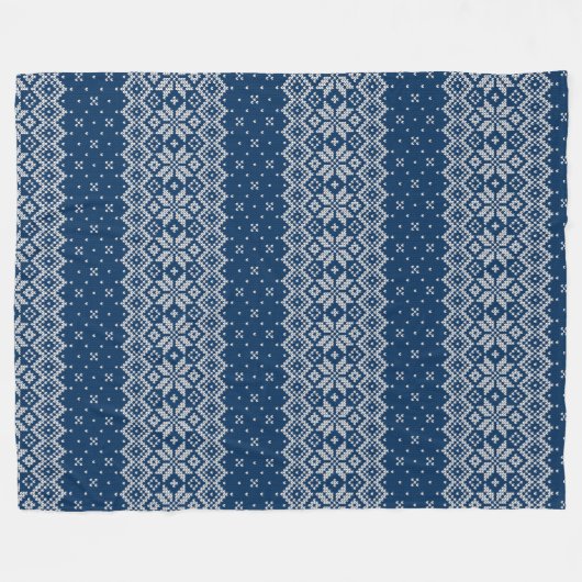 Imitate Wolle Knittern Muster Blau und Weiß Fleecedecke (Vorderseite (Horizontal))