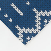 Imitate Wolle Knittern Muster blau Weiß Fleecedecke (Ecke)
